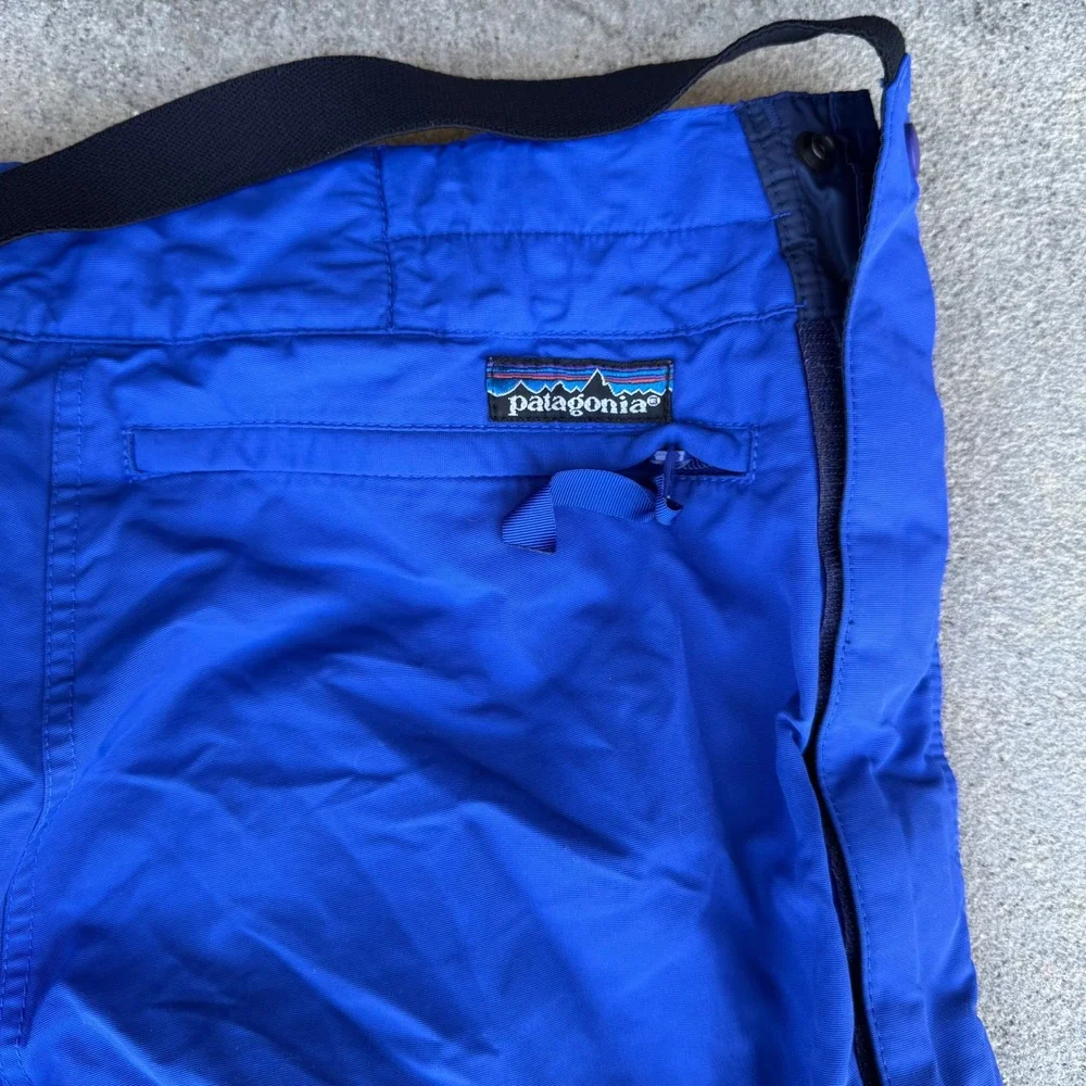 Patagonia Mens Blue Snow Ski Pants Suspenders Size 32 Cobalt Mountain
